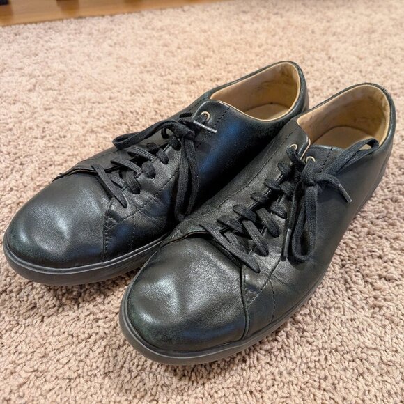 Cole Haan Grand Crosscourt - Mens black leather sneaker...